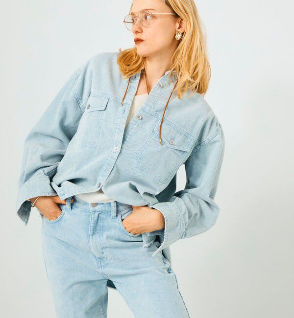Rie Miller「【RM denim】硫化染コーデュロイシャツジャケット」|シャツ・ブラウス|