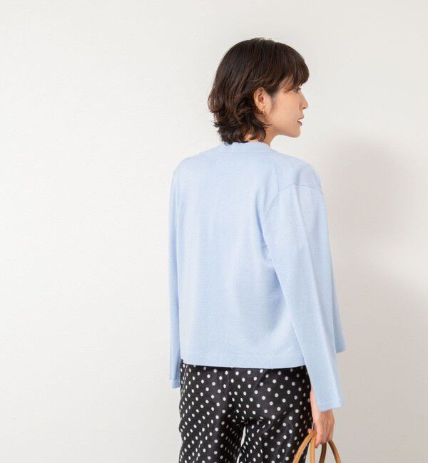 NOLLEY'S sophi「《アンサンブル対応》《手洗い可能》W混ラメクルーネックカーディガン」|カーディガン|