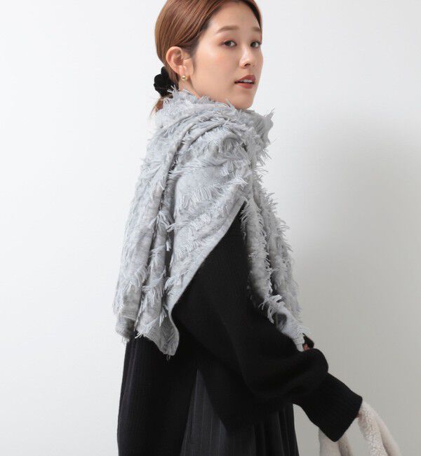 NOLLEY'S「フリンジストール」|ストール|ライトグレー