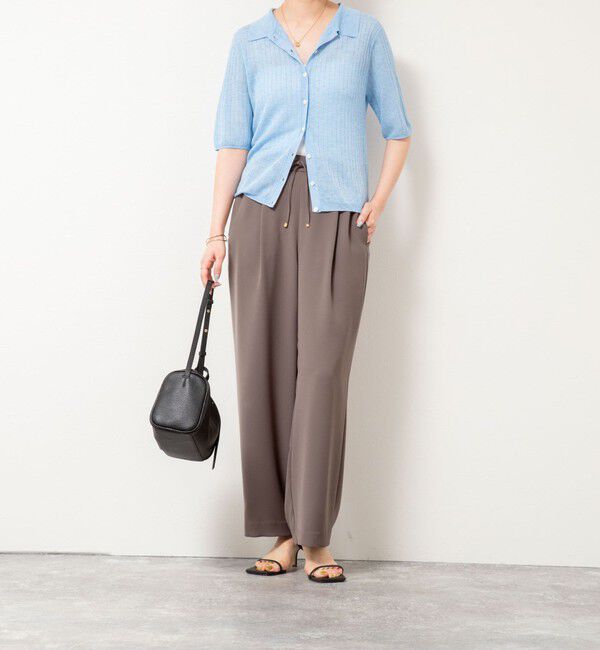 NOLLEY'S sophi「《セットアップ対応》ウォッシャブルダブルクロスサテンイージーワイドパンツ」|その他|