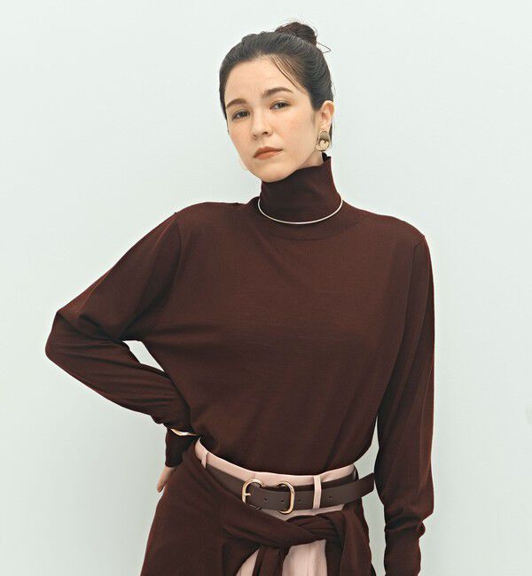 NOLLEY'S「《手洗い可能》《アンサンブル対応》18G天竺ハイネックプルオーバーニット」|ニット・セーター|