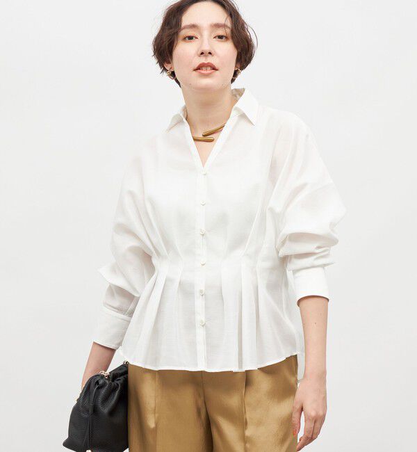 NOLLEY'S「【追加】ウォッシャブルシアースキッパータックブラウス」|シャツ・ブラウス|