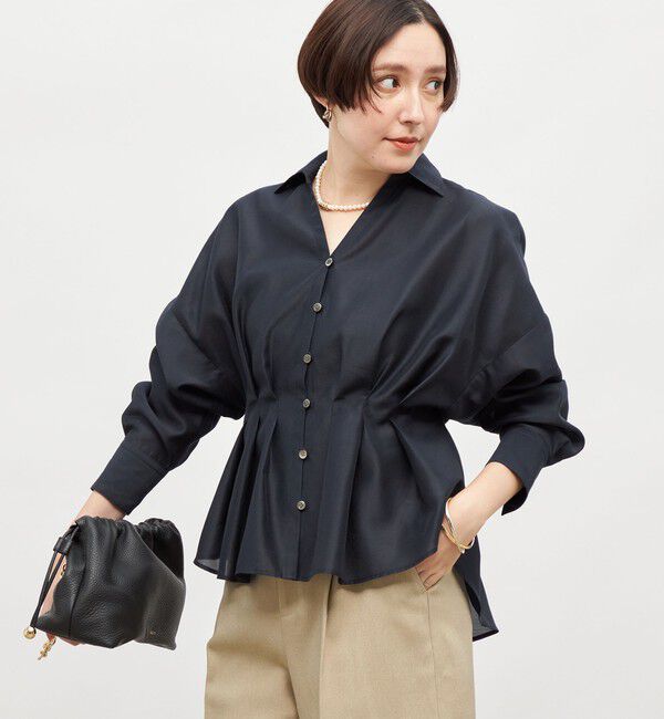 NOLLEY'S「【追加】ウォッシャブルシアースキッパータックブラウス」|シャツ・ブラウス|