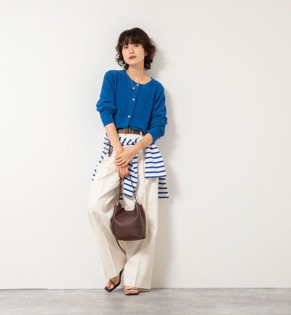 Rie Miller「《手洗い可能》《アンサンブル対応》モールヤーンクルーネックカーディガン」|カーディガン|