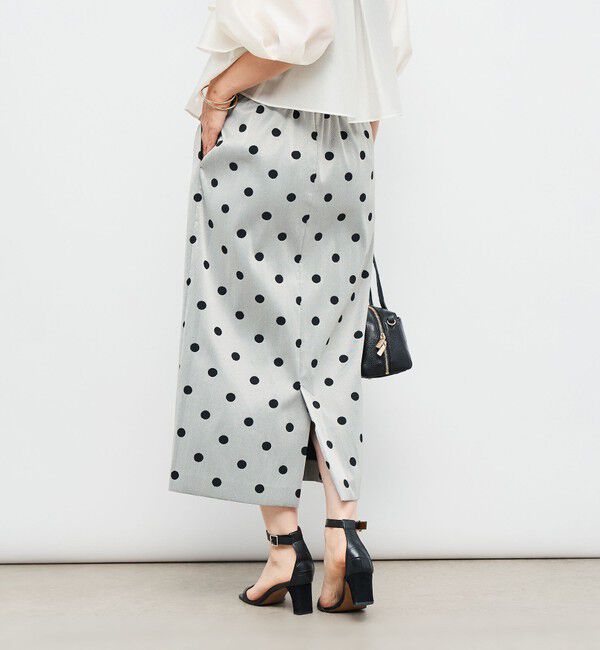 NOLLEY'S「ウォッシャブルストレッチドットジャガードタイトスカート」|タイト|