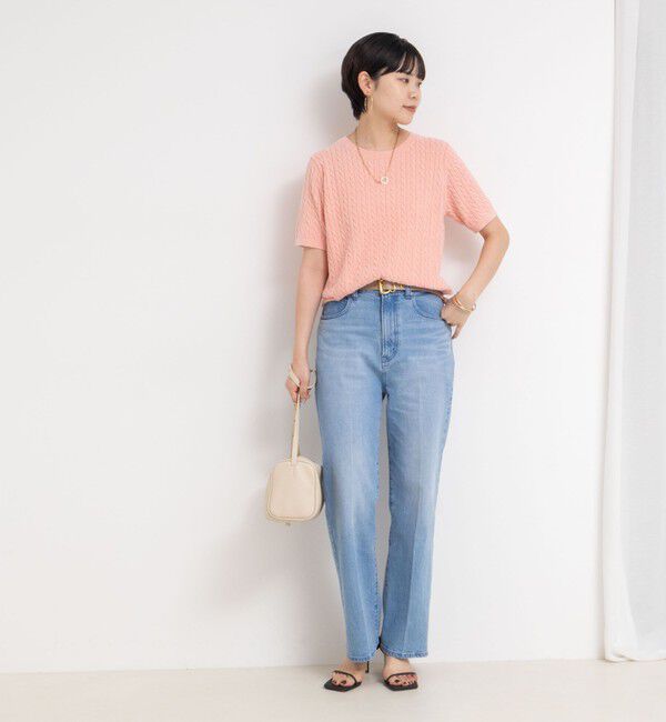 Rie Miller「《手洗い可能》《アンサンブル対応》モールヤーンミニケーブルプルオーバーニット」|ニット・セーター|