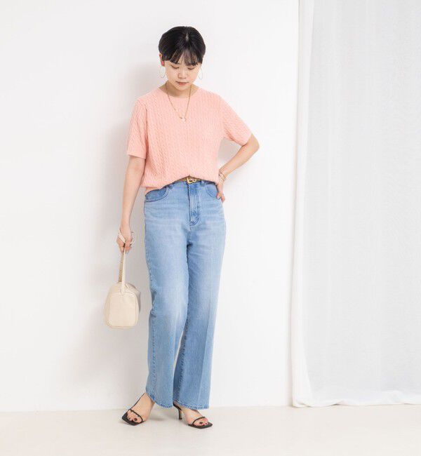 Rie Miller「《手洗い可能》《アンサンブル対応》モールヤーンミニケーブルプルオーバーニット」|ニット・セーター|