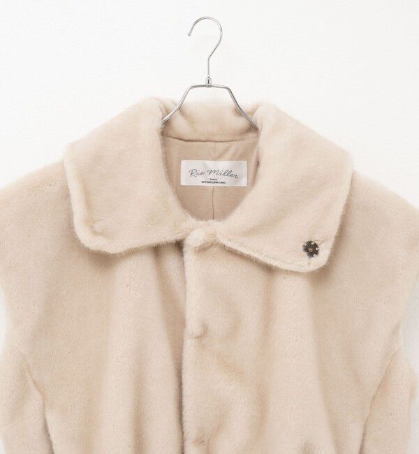 Rie Miller「エコファー衿付ベスト」|ブルゾン・スタジャン|