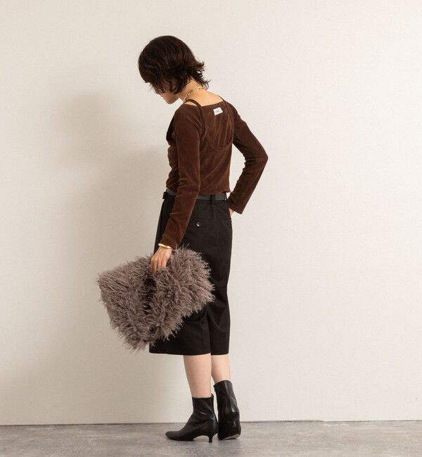 MAQWEL「【MAQWEL/マクウェル】ウォッシャブルベロアレイヤードトップス」|Tシャツ・カットソー|