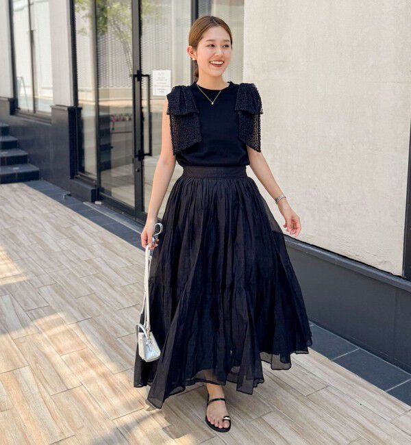 NOLLEY'S「【MARILYN MOON/マリリーンムーン】ウォッシャブルシアースターチコットンギャザースカート」|フレア|