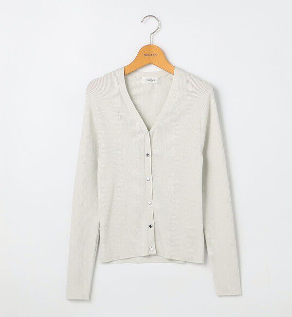 NOLLEY'S「《手洗い可能》リブ斜め柄Vネックカーディガン」|カーディガン|