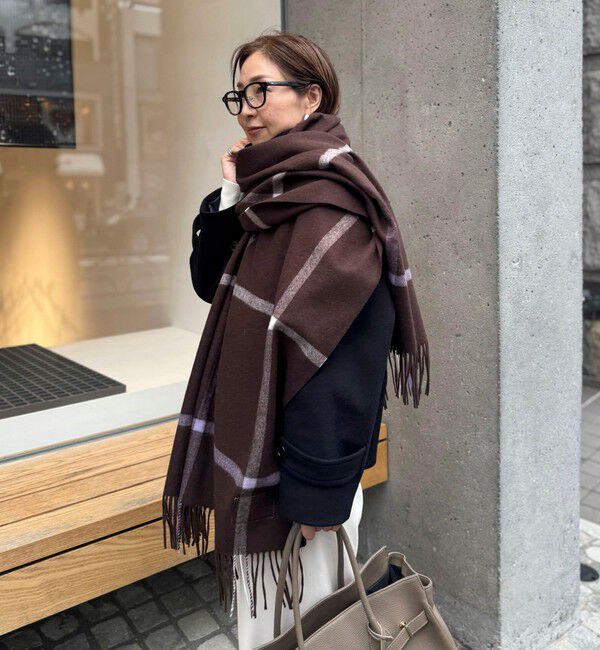 NOLLEY'S「【TWEEDMILL/ツィードミル】ラムズウールストール」|ストール|パープル系1