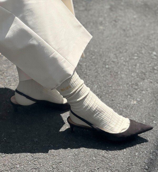 NOLLEY'S「【nolnol/ノルノル】ウール混リブソックス」|ソックス|ベージュ