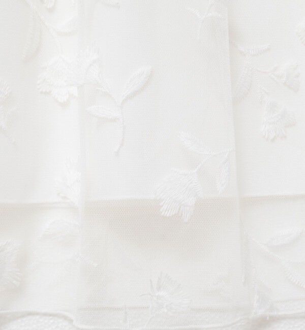 NOLLEY'S「ウォッシャブルチュール刺繍リバーシブルギャザースカート」|フレア|