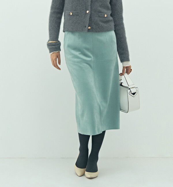 NOLLEY'S「ウォッシャブルストレッチスエード切替タイトスカート」|タイト|