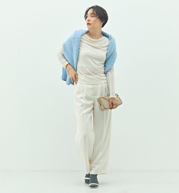 NOLLEY'S sophi「ウォッシャブルカシミヤシルクシアーラメドレープロンT」|Tシャツ・カットソー|