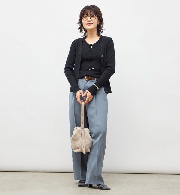 NOLLEY'S sophi「《アンサンブル対応》《手洗い可能》カシミヤ混リブVネックカーディガン」|カーディガン|