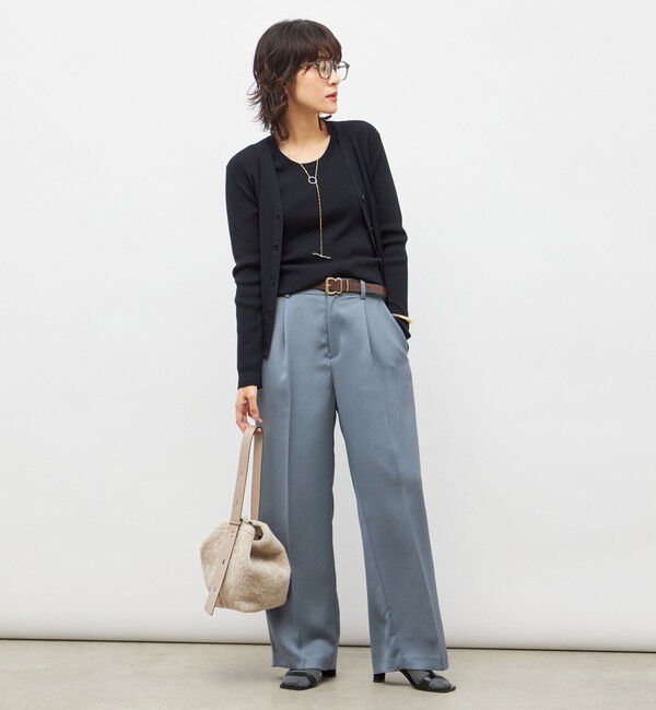 NOLLEY'S sophi「《アンサンブル対応》《手洗い可能》カシミヤ混リブVネックカーディガン」|カーディガン|