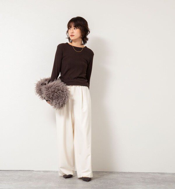 NOLLEY'S「MY STANDARD ウォッシャブルリブクルーネックロンT」|Tシャツ・カットソー|