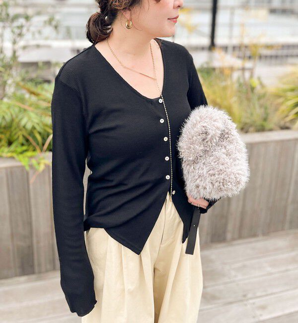 NOLLEY'S「MY STANDARD ウォッシャブルリブカーディガン」|カーディガン|