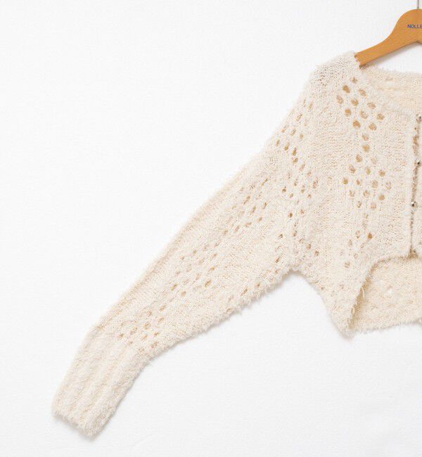 NOLLEY'S「《手洗い可能》カットフェザーヤーン透かし柄2WAYカーディガン」|カーディガン|