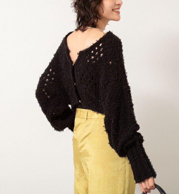 NOLLEY'S「《手洗い可能》カットフェザーヤーン透かし柄2WAYカーディガン」|カーディガン|
