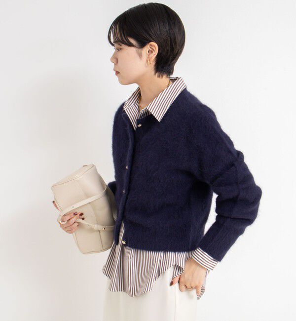 NOLLEY'S sophi「ヘアリーメタル釦クルーネックカーディガン」|カーディガン|