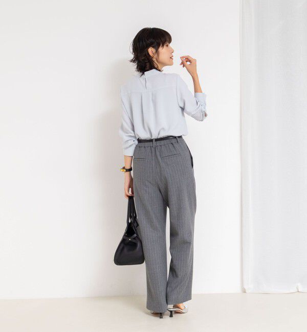 NOLLEY'S sophi「ウォッシャブルストレッチバックサテンボウタイブラウス」|シャツ・ブラウス|