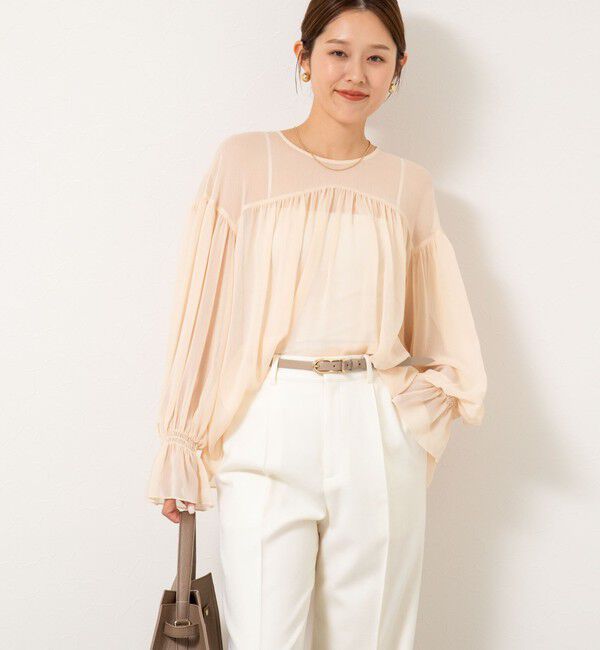 NOLLEY'S「ウォッシャブル楊柳ギャザーブラウス」|シャツ・ブラウス|