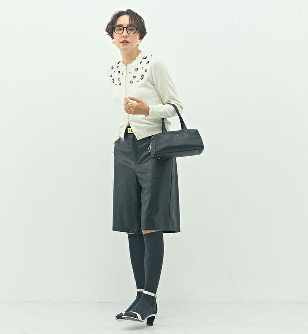 NOLLEY'S「《手洗い可能》ビジュー付きクルーネックカーディガン」|カーディガン|