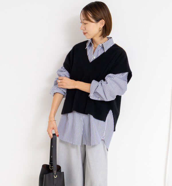 NOLLEY'S「ウォッシャブルヘアリーＶネックベスト」|ベスト・ジレ|