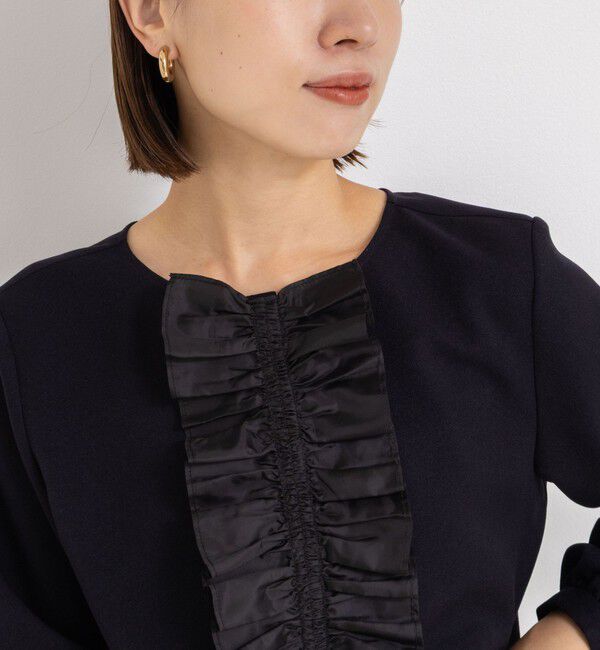 NOLLEY'S「《セットアップ対応》ウォッシャブルウール調2WAYフリルブラウス」|シャツ・ブラウス|