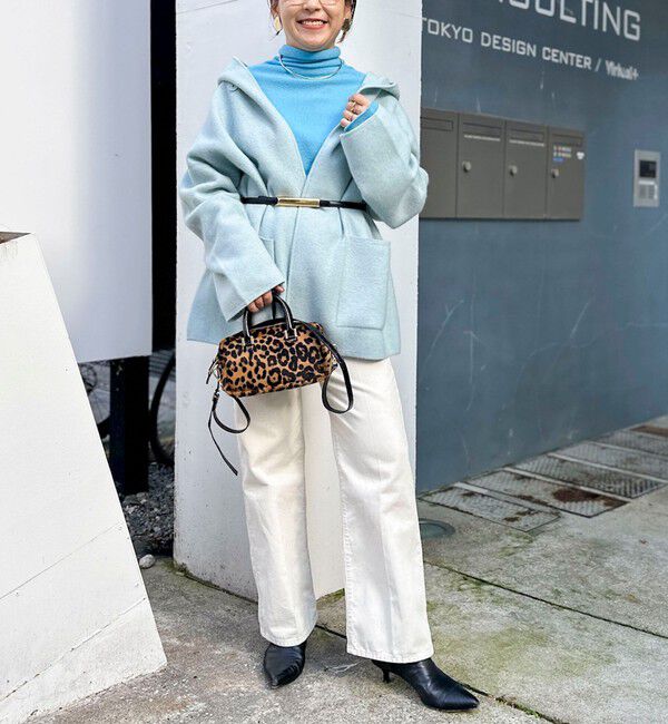 Rie Miller「ハーフ丈フーディー リバー風ニットコート」|その他|