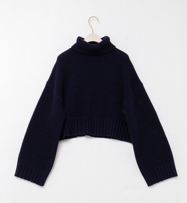 NOLLEY'S sophi「ブライト紡毛サイドジップショート丈タートルネック」|ニット・セーター|