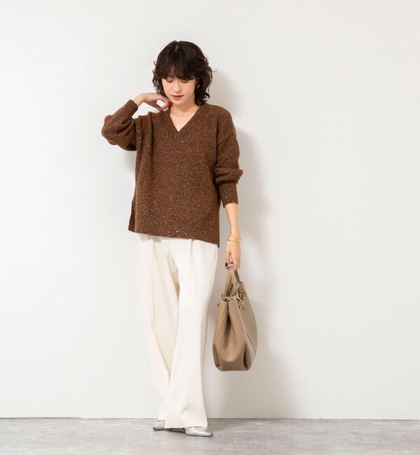 NOLLEY'S sophi「《手洗い可能》モヘヤスパンコールVネックプルオーバー」|ニット・セーター|