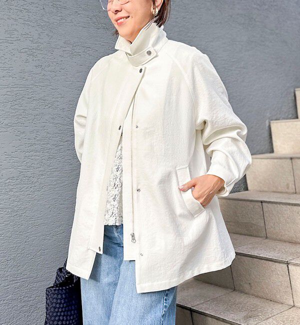 NOLLEY'S sophi「ウォッシャブルエアーツイルステンカラーハーフコート」|ステンカラーコート|