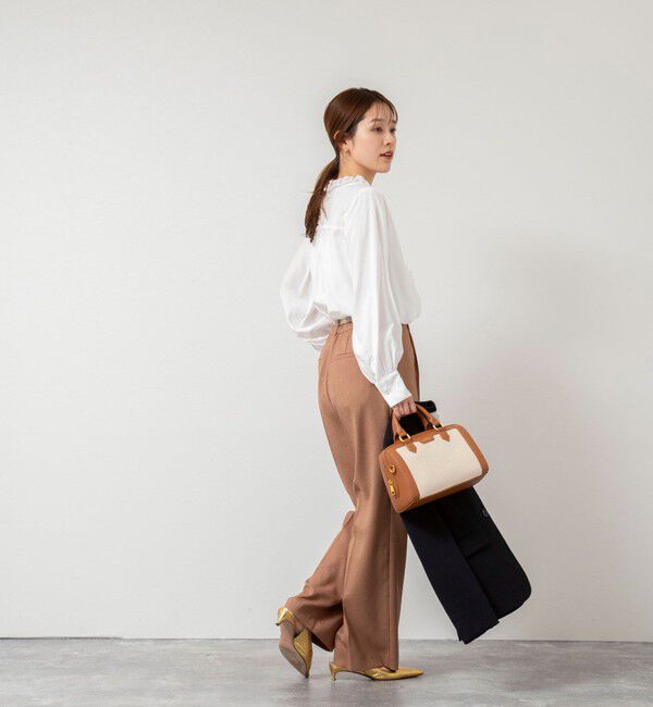 NOLLEY'S「ウォッシャブルフロントフリルVネックブラウス」|シャツ・ブラウス|