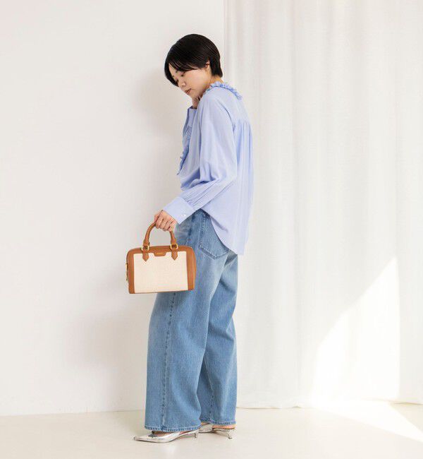 NOLLEY'S「ウォッシャブルフロントフリルVネックブラウス」|シャツ・ブラウス|