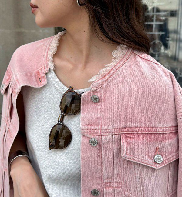 fredy emue「ノーカラーコンパクトデニムジャケット」|デニムジャケット|