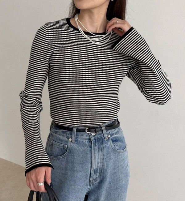 fredy emue「袖スリットリブニットプルオーバー」|ニット・セーター|