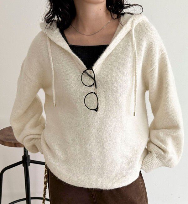 fredy emue「フード付きニットプルオーバー」|ニット・セーター|