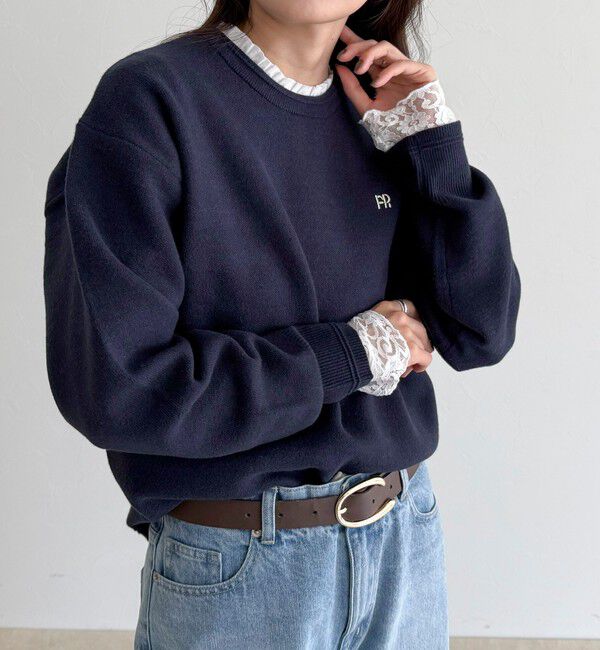 fredy emue「レーススリーブ衿フリルロンTシャツ」|Tシャツ・カットソー|