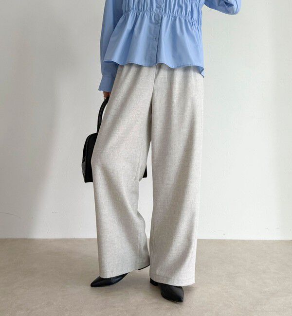 fredy emue「ウールライクイージーセミワイドパンツ」|チノ|