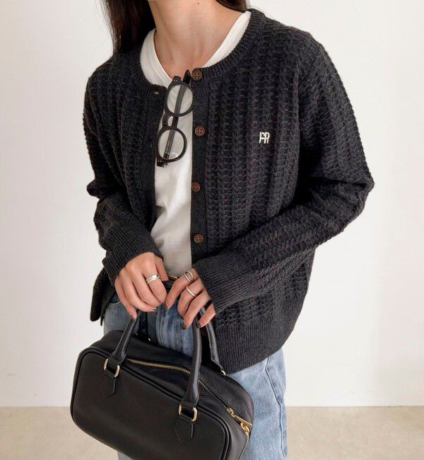 fredy emue「FR刺繍ケーブル柄ニットカーディガン」|ニット・セーター|