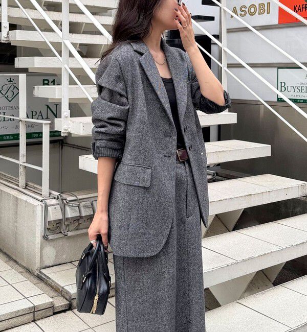 fredy emue「《セットアップ対応》ツィードオーバージャケット」|テーラードジャケット|