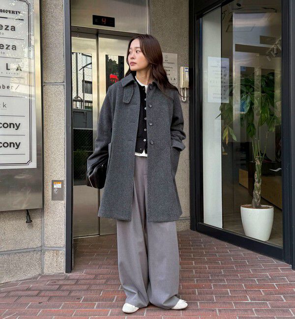 fredy emue「Super100ステンカラーミドルコート」|ダッフルコート|