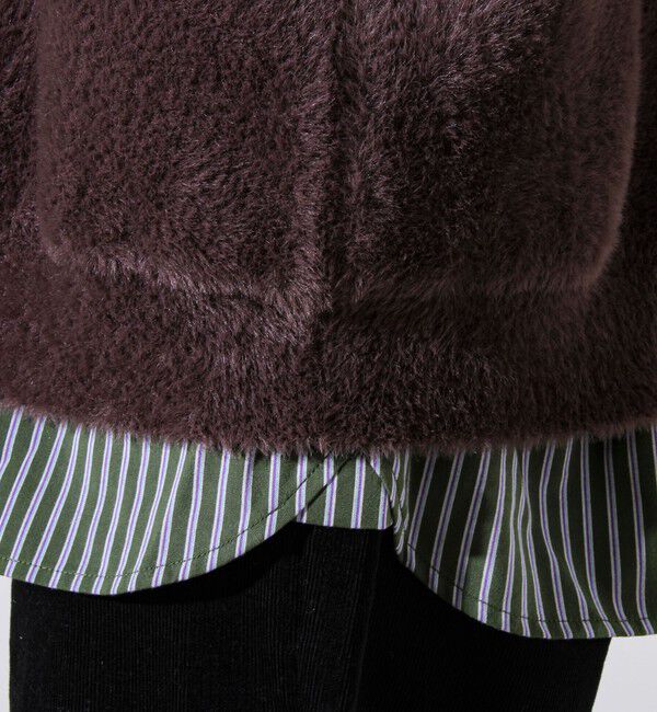 GLOSTER「モヘヤライク シャギークルーネックカーディガン」|カーディガン|