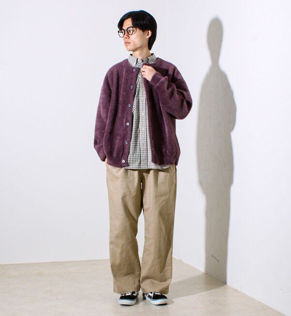 GLOSTER「モヘヤライク シャギークルーネックカーディガン」|カーディガン|