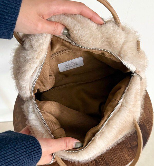 fredy emue「ミンク風2WAYボックストートバッグ」|ショルダー・メッセンジャー|