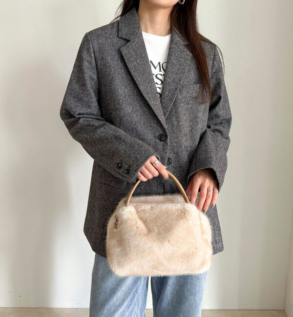 fredy emue「ミンク風2WAYボックストートバッグ」|ショルダー・メッセンジャー|